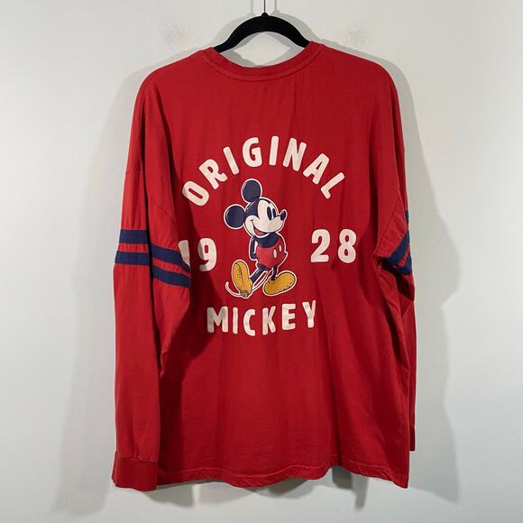 Disney Parks Unisex Original Mickey Red Long Sleeve Tee Size XL - Picture 1 of 7